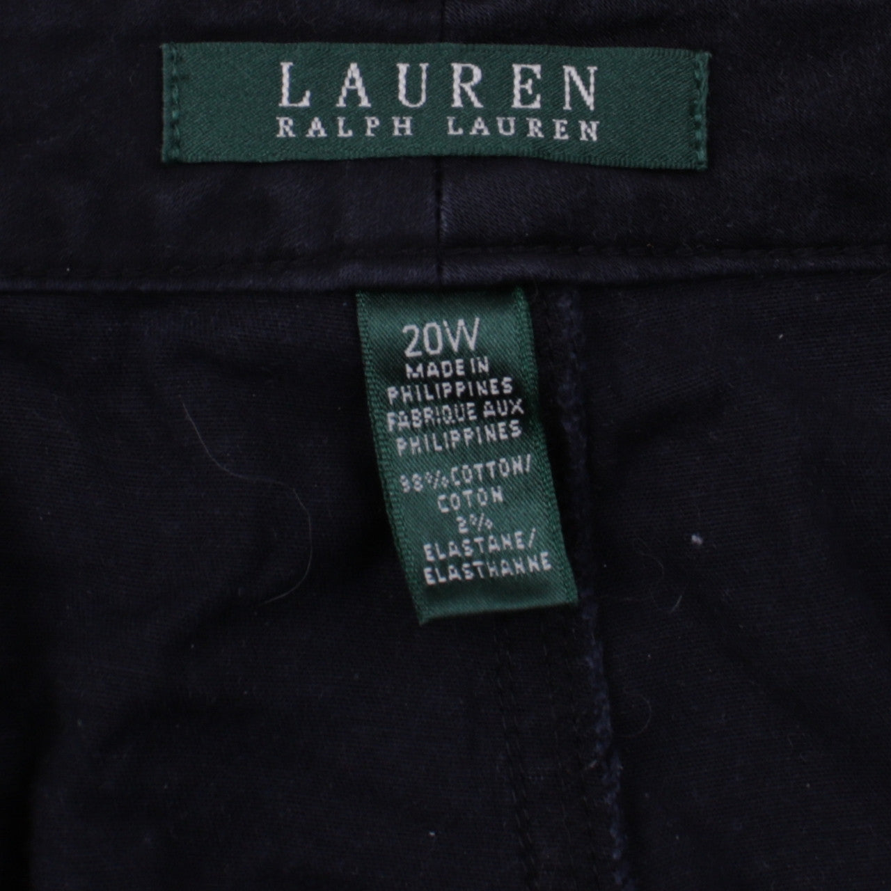 Ralph Lauren Women’s Black Plus Size 20 Chino Cotton Trousers