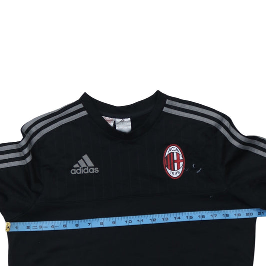 Adidas Boys Black AC Milan Football Sweatshirt 15-16 Years Pullover Top