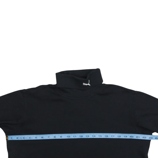 Puma Men's Black Roll Neck Long Sleeve Cotton T-Shirt Size M