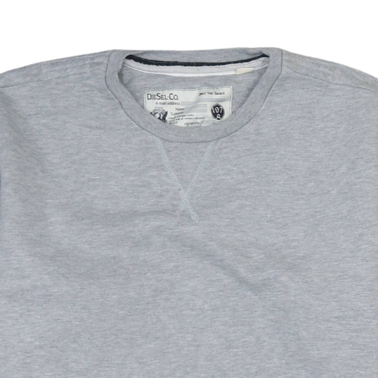 Diesel Men Grey Cotton Crew Neck Pullover Sweatshirt Medium