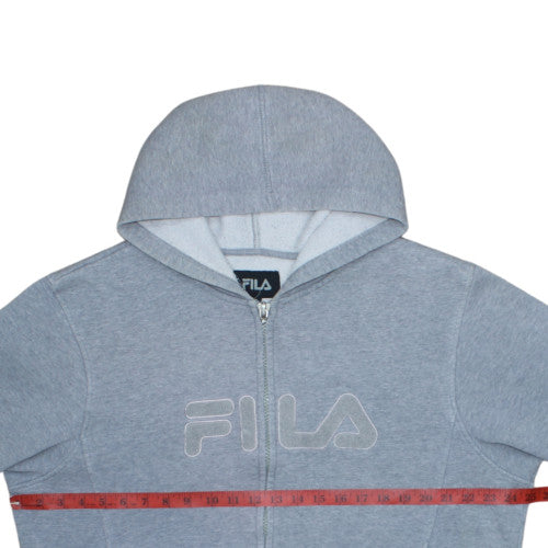 FILA Womens Grey Full Zip Hoodie XXL Classic Casual Sweatshirt