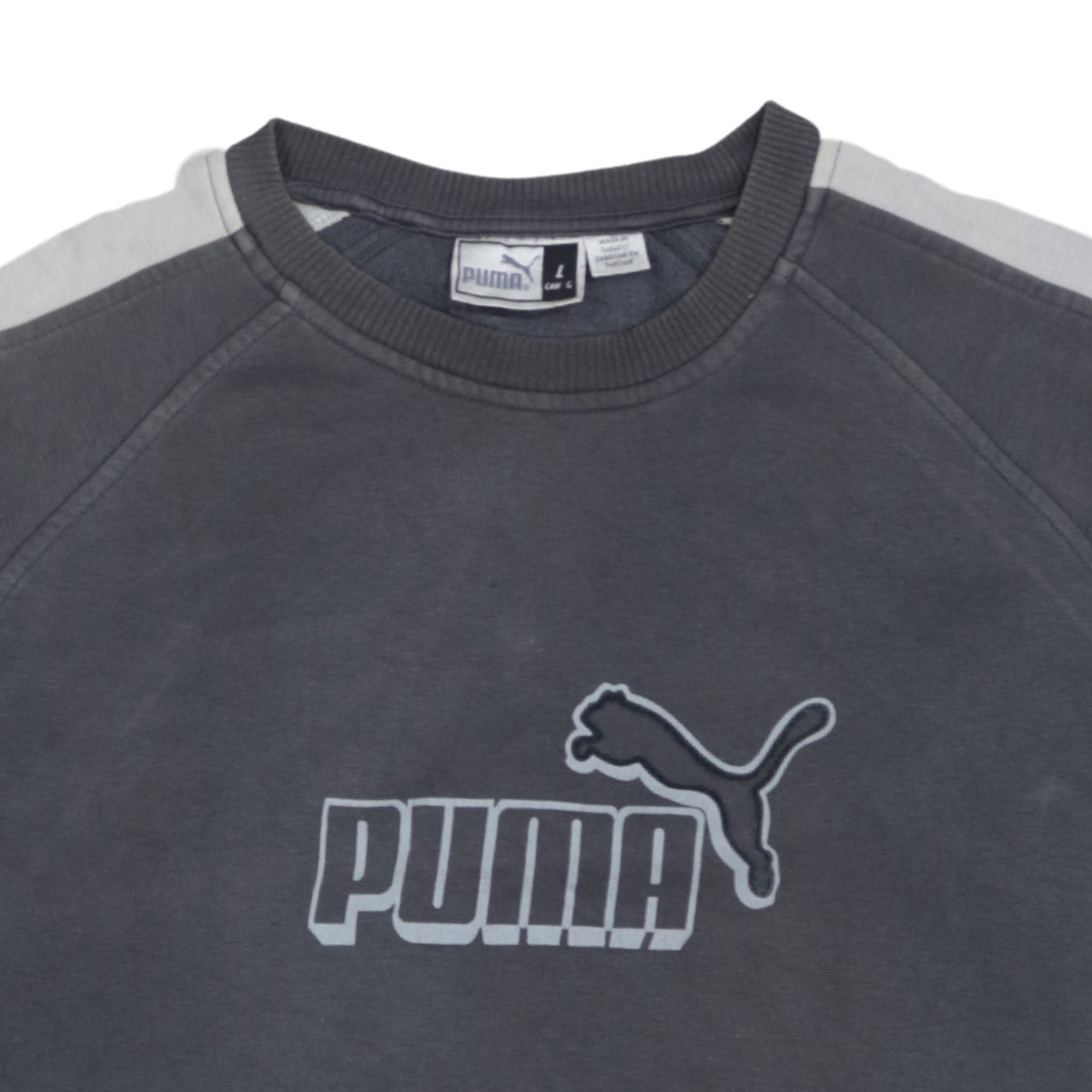 Puma Mens Grey Logo Pullover Sweatshirt L Regular Fit