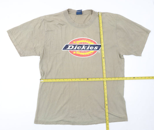 Dickies Men's Beige XL Logo Graphic Crew Neck T-Shirt