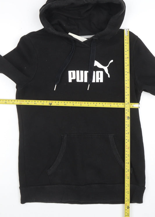 Puma Womens Black Medium Hoodie Pullover Long Sleeve Logo