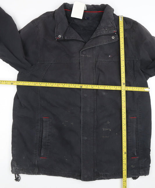 Tommy Hilfiger Men’s Black XL Windbreaker Jacket Cotton Nylon