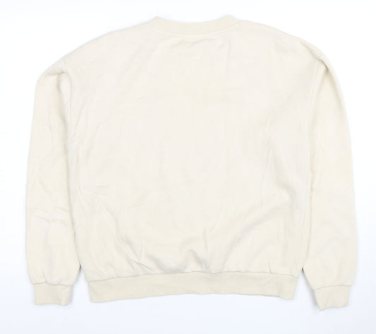 Ellesse Womens Beige Leopard Logo Pullover Sweatshirt UK 12