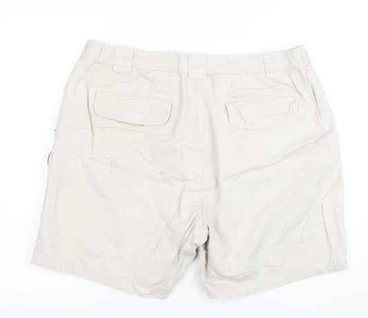 Savane Men's Beige Cotton Cargo Shorts 38W Casual Outdoor
