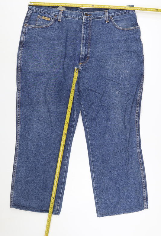 Wrangler Men's Blue Straight Leg Jeans Size 42W 32L Denim Classic Fit