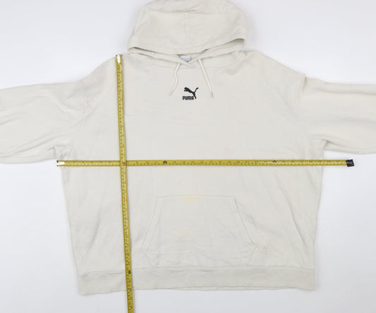 Puma Women’s Beige Hooded Pullover Sweatshirt XL Relaxed Fit
