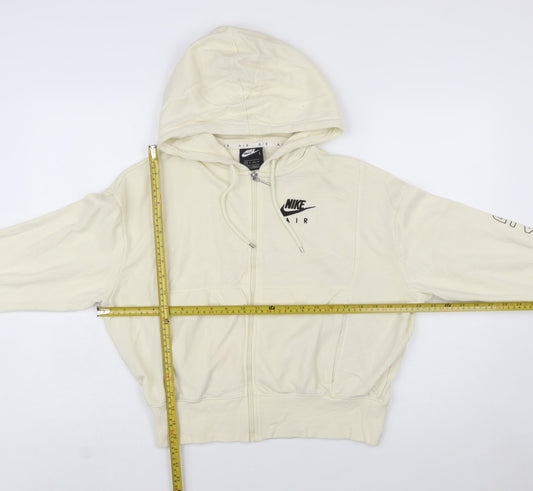 Nike Air Women's Beige Full Zip Hoodie XS Cotton Blend