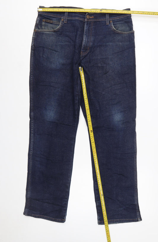 Wrangler Texas Men's Blue Denim Straight Leg Jeans W36 L32
