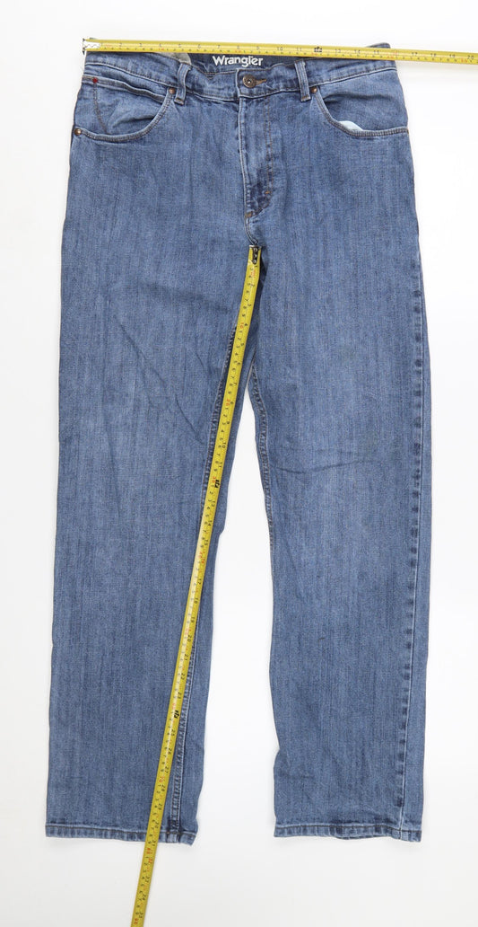 Wrangler Men's Blue Straight Denim Jeans W33 L32