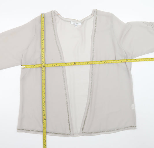 Nightingales Womens Beige Beaded Kimono Blouse UK 24 Plus Size