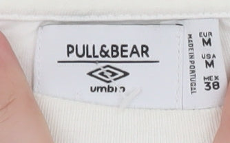 Umbro Men's White Short Sleeve Sports Logo T-Shirt Size M