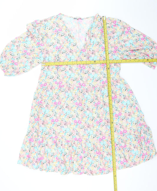 Next Women’s Multicoloured Floral A-Line Dress Size 12