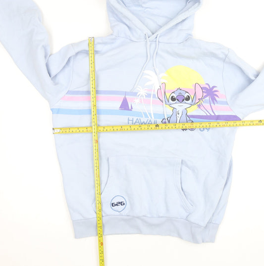 Disney Girls Blue Stitch Hawaii Pullover Hoodie M Regular Fit Fleece