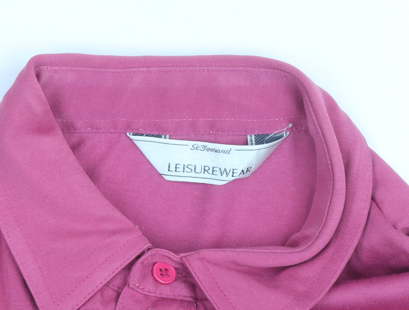 St. Bernard Men’s Pink Cotton Blend Short Sleeve Polo Shirt XL