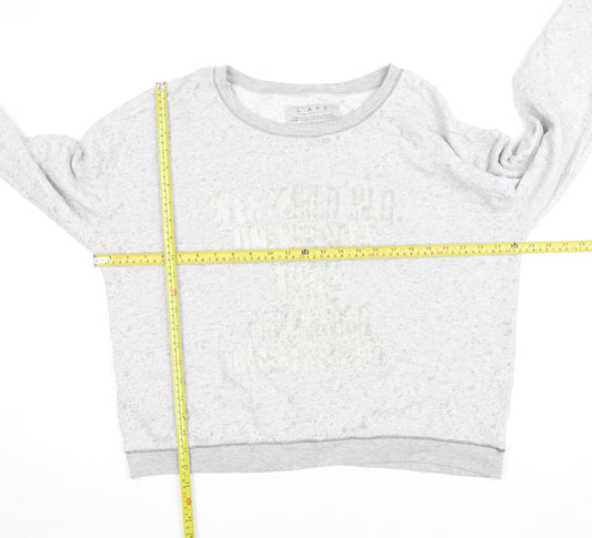 River Island Women's Grey Cotton Blend Pullover Sweatshirt Size 14