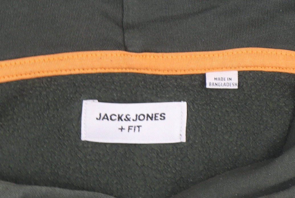 Jack & Jones Men’s Green 3XL Pullover Hoodie +FIT Graphic Sweatshirt