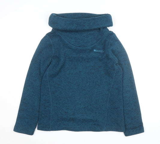Additional front view of Mountain Warehouse Blue Fleece Pullover Jacket unisex adults s