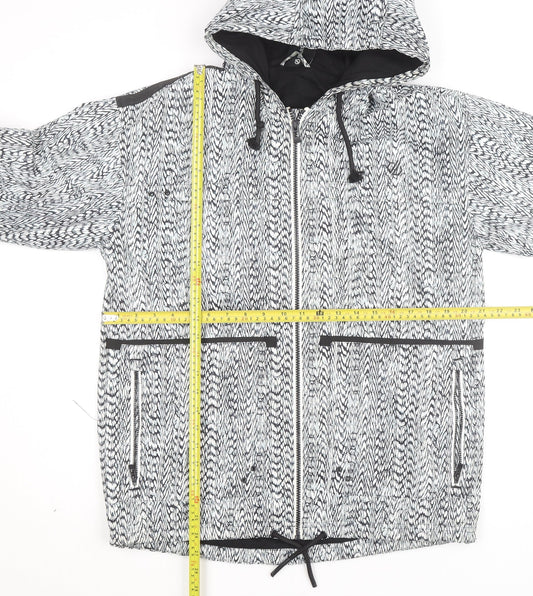 Dare 2B Women's Black Geometric Hooded Windbreaker Jacket UK 12