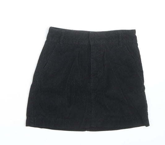 Additional front view of BDG Women’s Black Corduroy Mini Skirt, size S, Straight Casual
