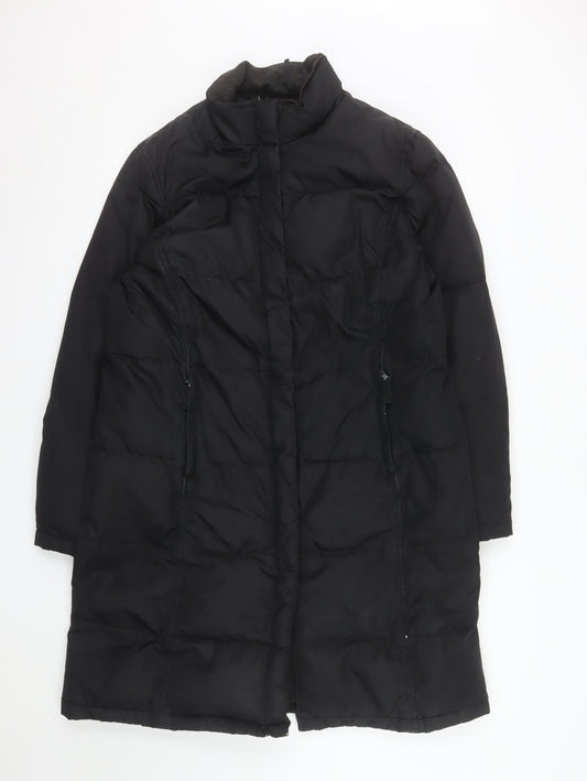 GAP Women's Black Long Puffer Coat Size L Winter Padded Jacket