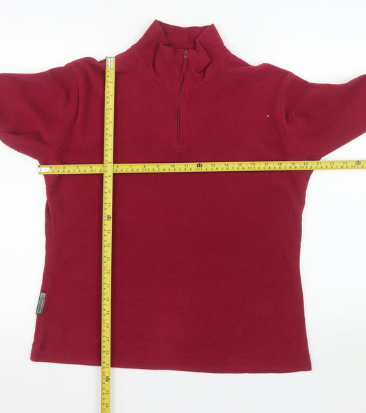 Mountain Essentials Women's Red Fleece 1/2 Zip Pullover Size 12