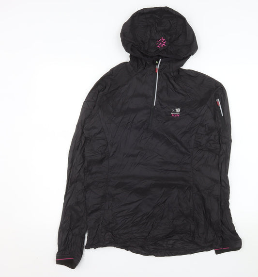 Karrimor Womens Black Size 12 Windbreaker Hooded Sports Jacket