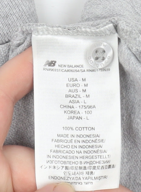 New Balance Men's Grey Short Sleeve Cotton Polo Shirt Size M
