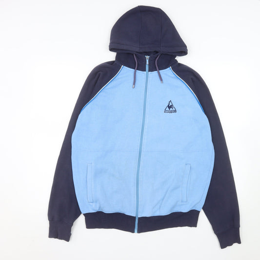 Le Coq Sportif Mens Blue Full Zip Hooded Sports Jacket Size M