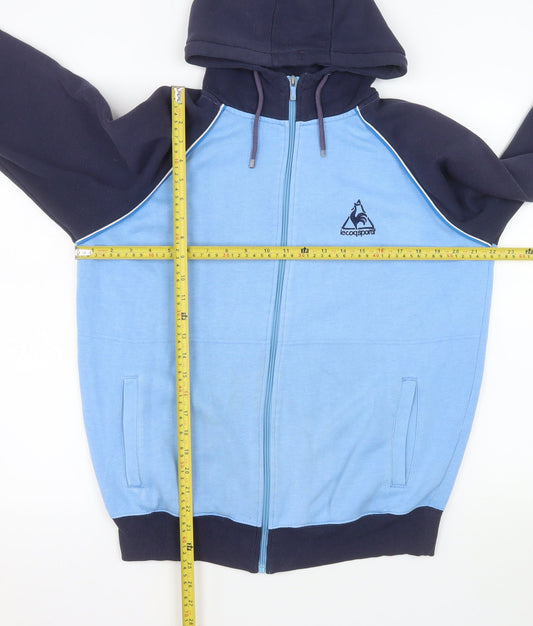 Le Coq Sportif Mens Blue Full Zip Hooded Sports Jacket Size M
