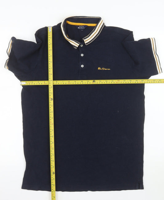 Ben Sherman Men's Blue Cotton Polo Shirt Size M Classic Style