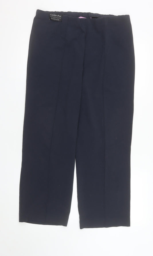 Epilogue Womens Black Size 14 Straight Leg Stretch Trousers