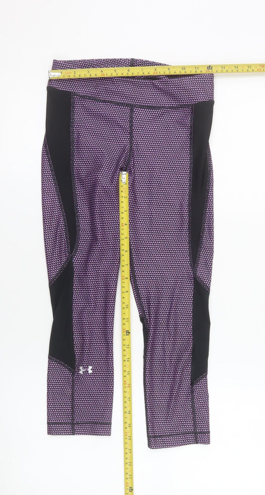 Under Armour Womens Purple Capri Leggings Small Compression Fit