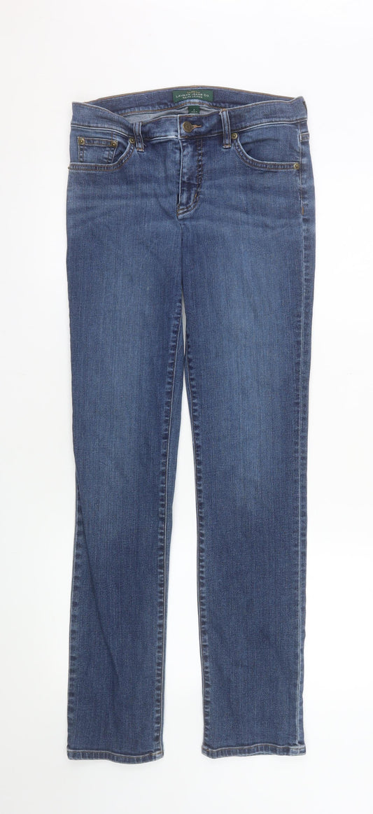 Additional front view of Ralph Lauren LRL Blue Straight Fit women’s denim jeans, size UK 8