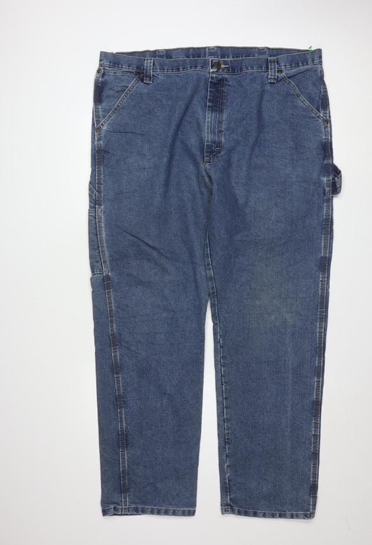 Wrangler Men's Blue Denim Straight Jeans 42x32 Regular Fit