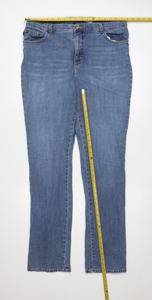 Lee Women's Blue Straight Leg Denim Jeans Size 16 Regular