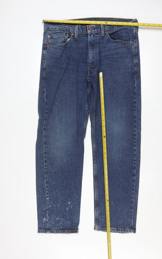 Levi's 505 Men's Blue Denim Straight Jeans 36W 30L Regular Fit