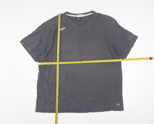 Umbro Men’s Grey 2XL Crew Neck Short Sleeve Cotton Sports T-Shirt