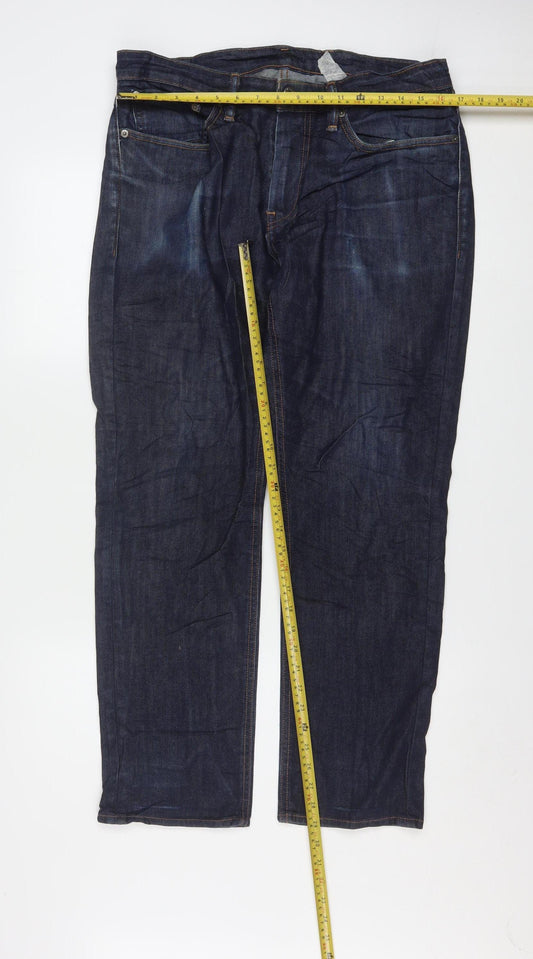 Levi's Men's Blue 34W 30L Straight Fit Denim Jeans