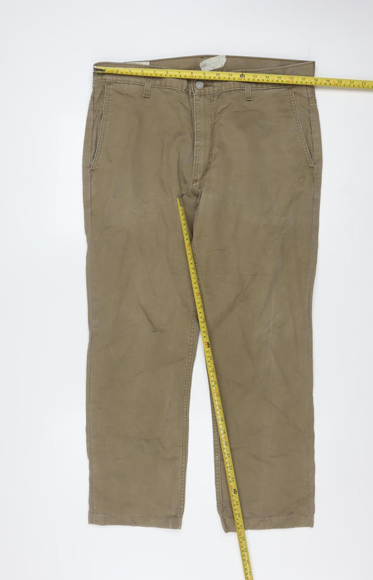 Levi Strauss Men's Beige Chino Trousers 36x32 Straight Fit