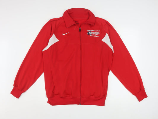 Nike Men's Red XL Polyester Track Jacket Athletic Soccer ThunderWolves