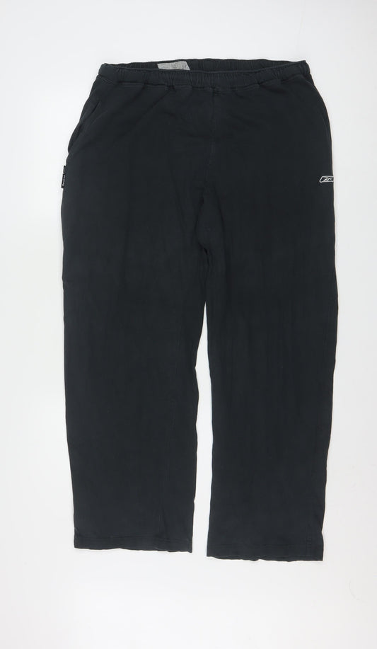 Reebok Mens Black XL Track Pants Lightweight Sports Trousers