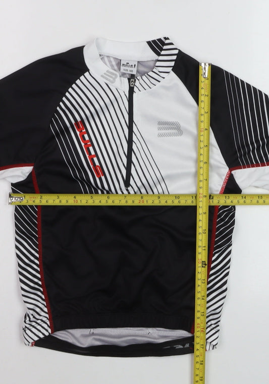 Bulls Boys Black Cycling Jersey 1/4 Zip Short Sleeve Size 140