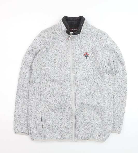 PSNG Men's Grey Full Zip Fleece Jacket Size S Outdoor Casual