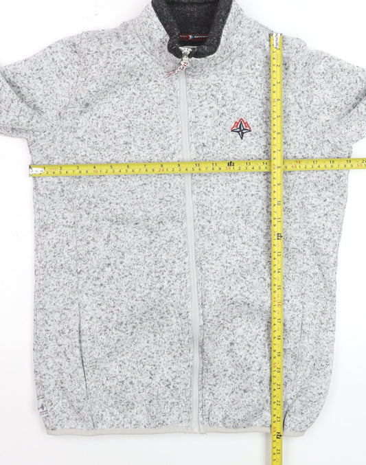 PSNG Men's Grey Full Zip Fleece Jacket Size S Outdoor Casual
