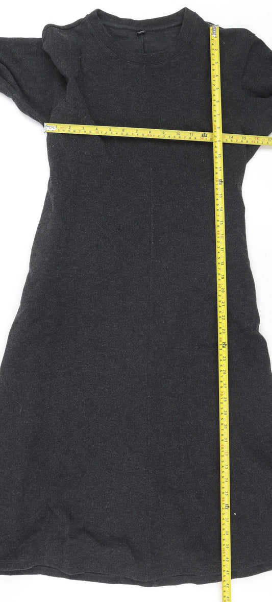UNIQLO Women Black M Long Sleeve Jersey Shift Dress