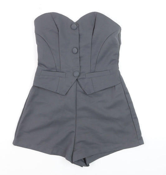 Forever 21 Women’s Grey Strapless Jumpsuit XS Polyester Playsuit