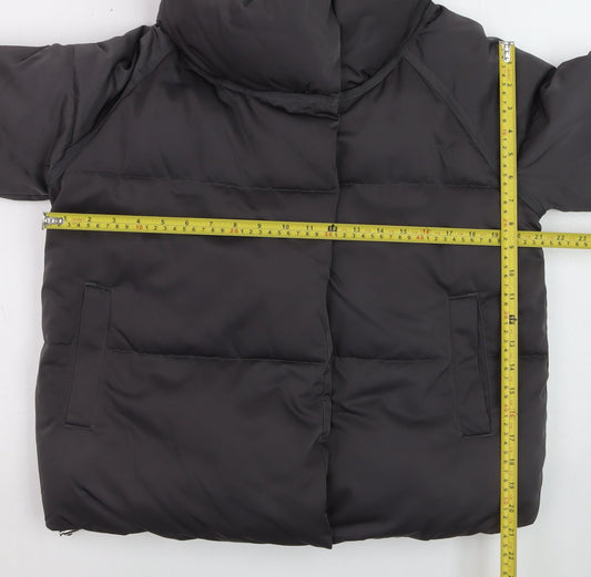 Next Women's Black Size 8 Puffer Jacket with High Collar